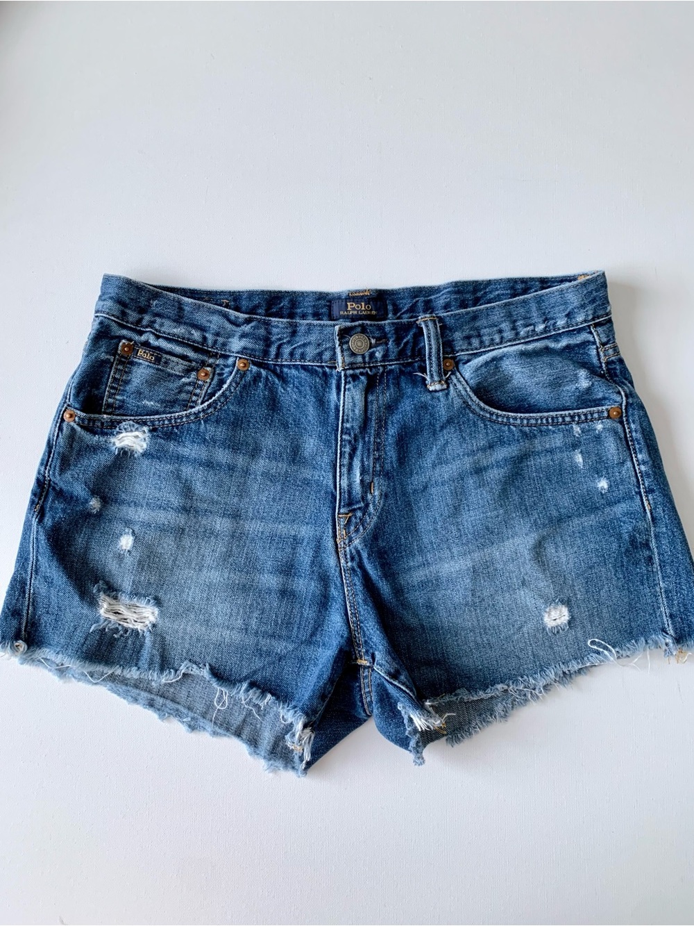 Polo by Ralph Lauren Women’s Blue Distressed Denim Jean Shorts women’s size 30